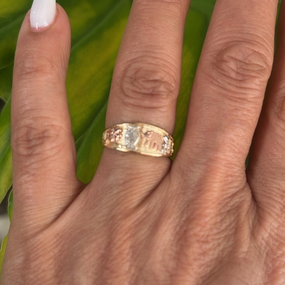 14k Solid Yellow Gold Elephant Ring sz 5 6 7 8 9 - Picture 9 of 14